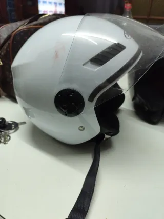 Lote de dos Cascos Moto SHIRO Blanco y negro