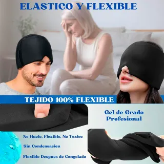 Gorro Gel Frío/Calor Migrañas Negro