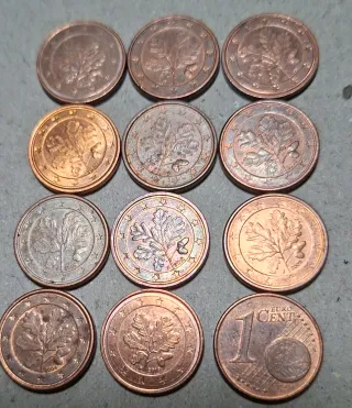 Lote 12 monedas 1 céntimo Euro Alemania