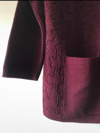 Cárdigan lana burdeos vintage T.XL/XXL