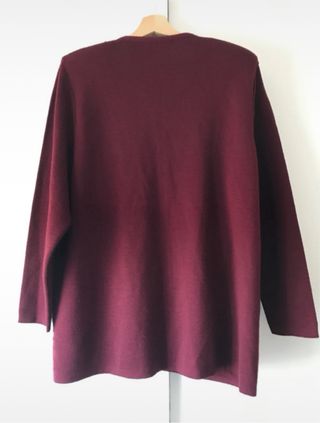 Cárdigan lana burdeos vintage T.XL/XXL