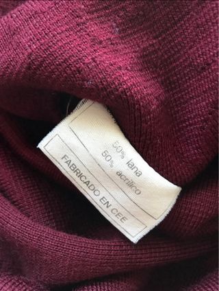 Cárdigan lana burdeos vintage T.XL/XXL