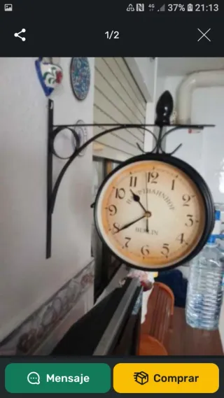 Reloj de Pared Doble Cara Estilo Estación