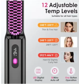 Cepillo Alisador Pelo Mini USB