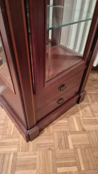 Vitrina de madera y cristal