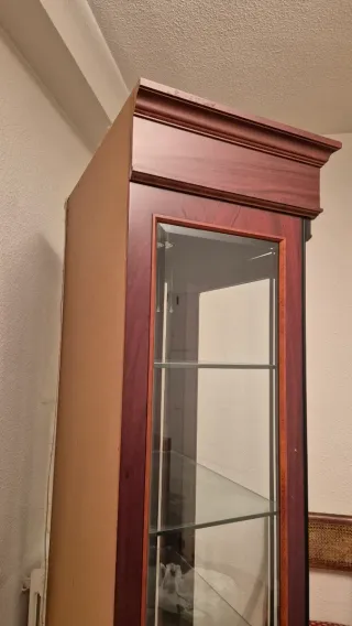 Vitrina de madera y cristal