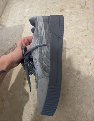 Zapatillas Puma Terciopelo Gris Sin Estrenar