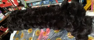 Bufanda de pelo marrón y negro