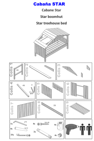 Cama infantil Cabaña Bosque Azul