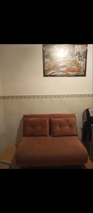 Sofá Cama Terciopelo Rosa