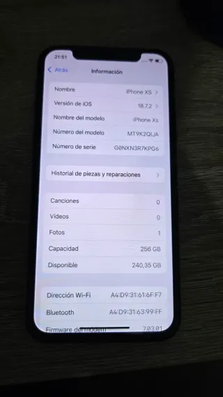 iPhone XS 256GB Oro