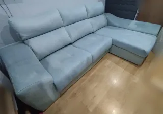 Sofá Cama Chaise Longue Gris- Azul