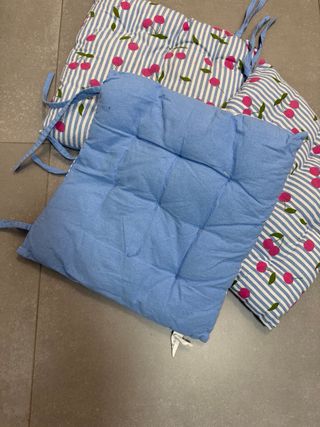 3 Cojines Silla 40x40cm Frutas Rosas