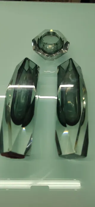 Set da tavolo in vetro di Murano grigio