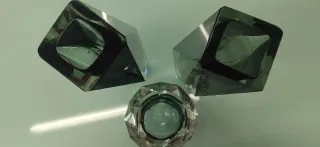 Set da tavolo in vetro di Murano grigio