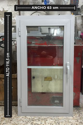 2 Ventanas abatibles aluminio 63x116,5 cm