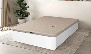 Canapé abatible blanco y beige  Cama 105cm