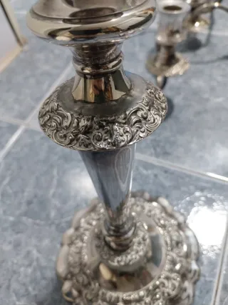 Candelabros y bandeja