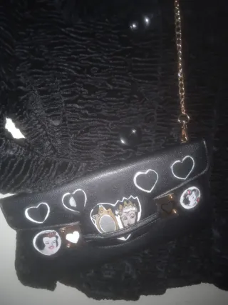 Bolso Cartera Blancanieves Negro Multicolor