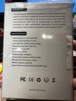 Endoscopio WiFi HD720P