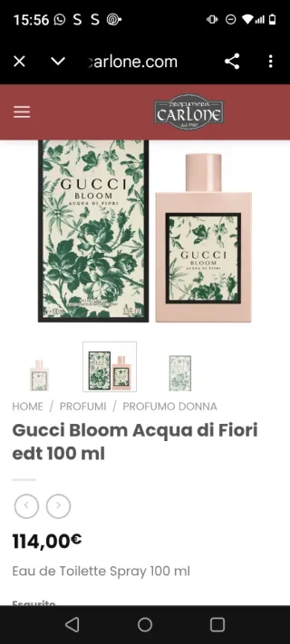 Profumo Gucci Bloom Acqua di Fiori 100ml