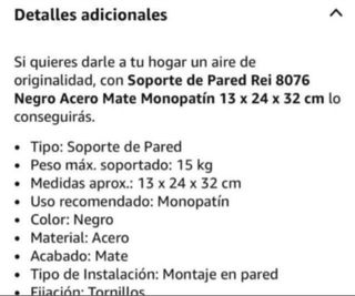 Soporte Pared Patinete Eléctrico