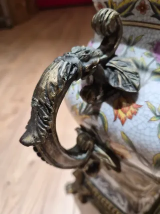 Jarrón Porcelana Bronce Chino