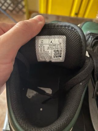 Air Jordan 1 Low verdes y negras T40