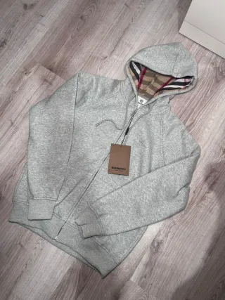 Sudadera Burberry Gris con Capucha