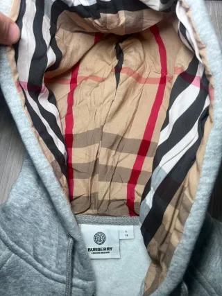 Sudadera Burberry Gris con Capucha