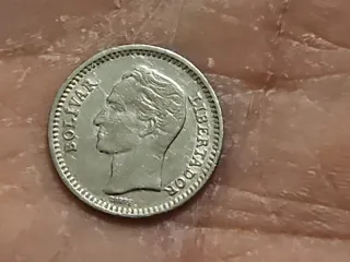 Moneda Venezuela 25 Céntimos 1960 Plata