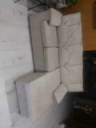 Divano chaise longue beige sfodera