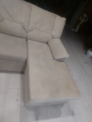 Divano chaise longue beige sfodera