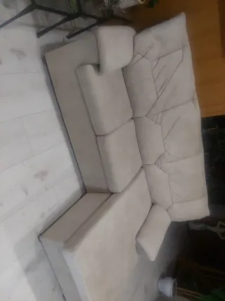 Divano chaise longue beige sfodera