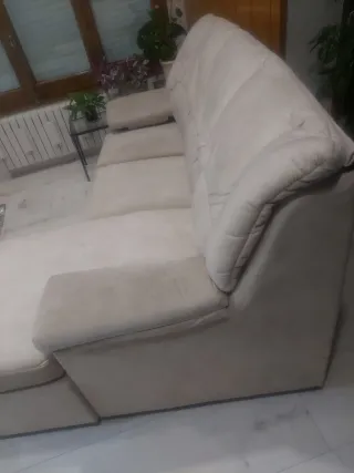 Divano chaise longue beige sfodera