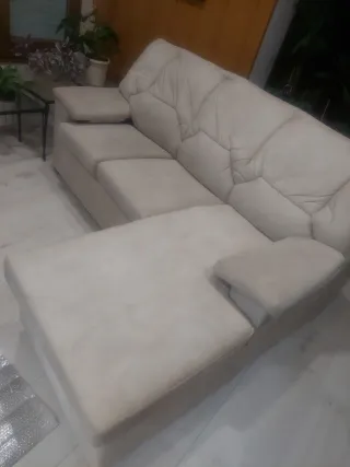 Divano chaise longue beige sfodera