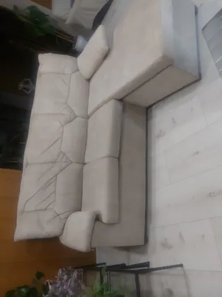 Divano chaise longue beige sfodera