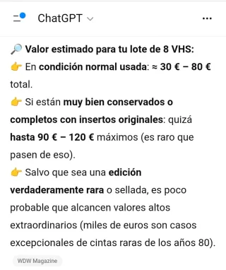 Lote 8 Películas VHS Disney Clásicos