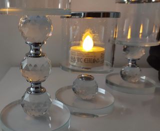 Set di 3 portacandele in cristallo