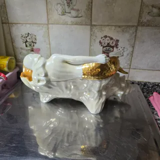 Centrotavola in porcellana sirena conchiglia