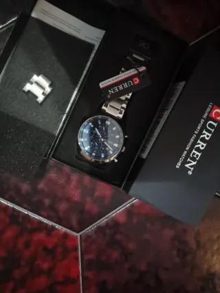 Reloj Curren Cronógrafo Azul y Plateado