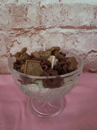 Candela di soia in coppa di vetro