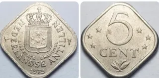 Moneda 5 Céntimos Antillas Neerlandesas 1975