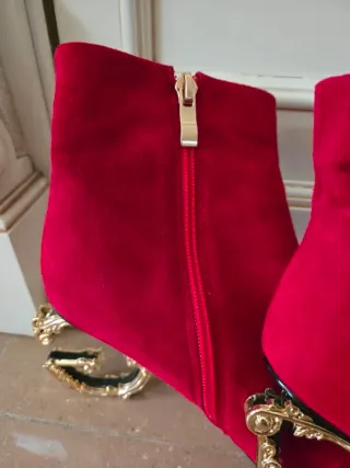 Botines D&G Rojos y Dorados