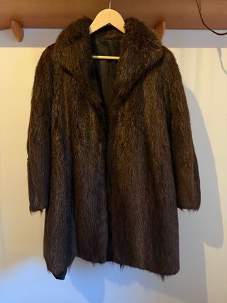 Cappotto vintage in pelo marrone
