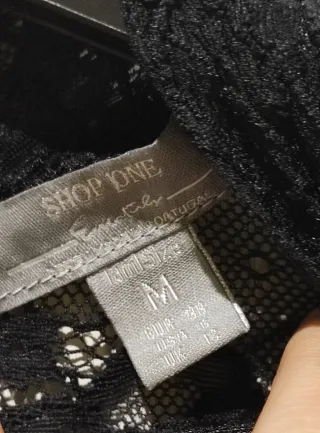 Body Renda Manga Comprida azul escuro