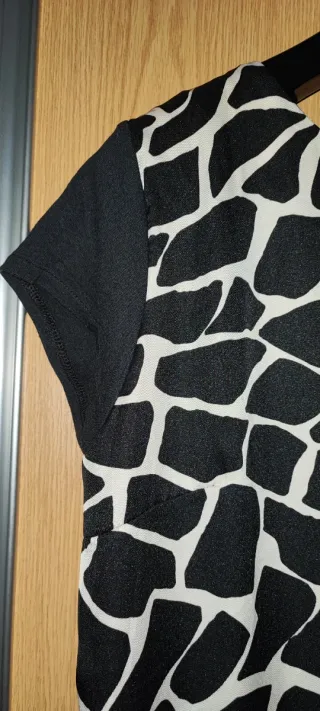 Vestido Cortefiel Preto e Branco