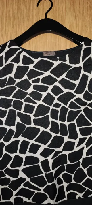 Vestido Cortefiel Preto e Branco