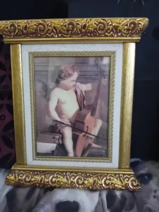 2 Quadri Angeli con Cornice Dorata