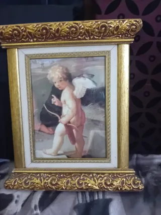 2 Quadri Angeli con Cornice Dorata